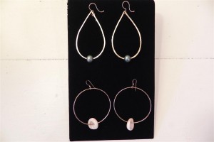Shell Chic Maui Gold Fill Pearl Teardrop Hoops and Gold Fill Hoops with Puka Shells