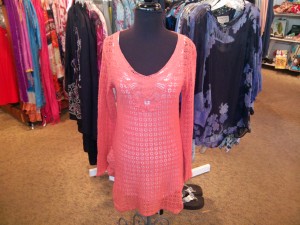 XCVI Sun Garden Tunic- Thistle lace in Papaya