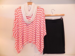 Yala Chevron Poncho and Pencil Skirt